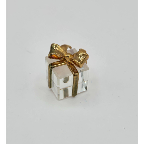 Swarovski Crystal Memories Present w/ Gold Bow No Box Has Pamphlet - Picture 1 of 14